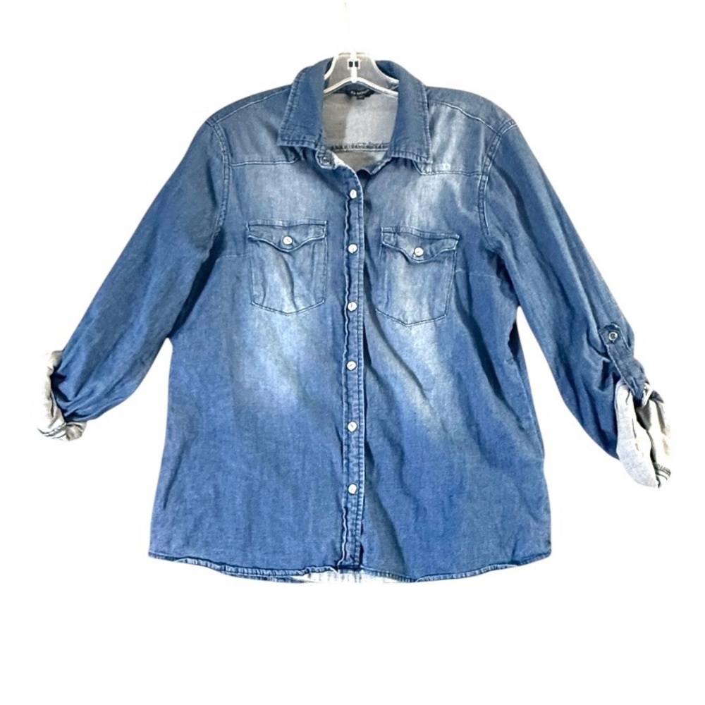 Ci Sono Casual Denim Button-Up Shirt